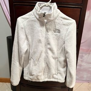 White furry Northface jacket
